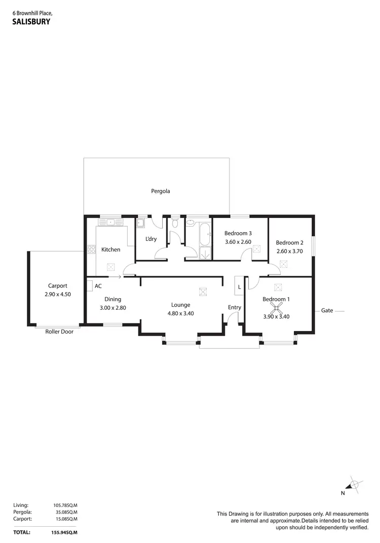 Floorplan of Homely house listing, 6 Brownhill Place, Salisbury SA 5108