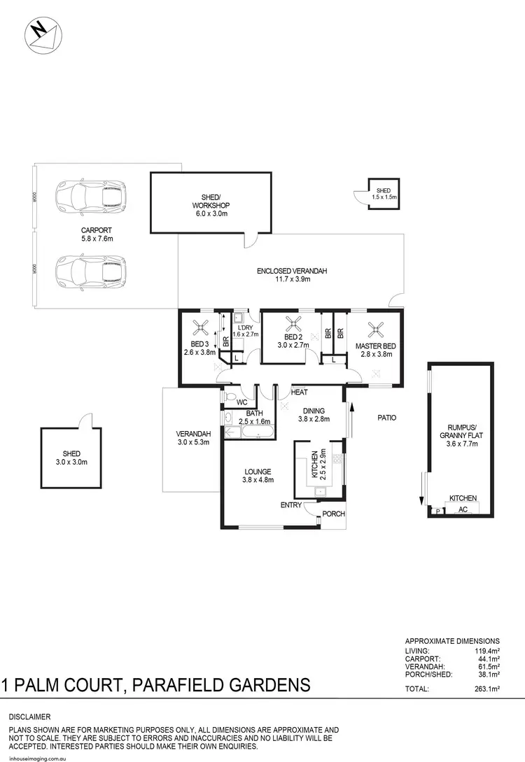 Floorplan of Homely house listing, 1 Palm Court, Parafield Gardens SA 5107