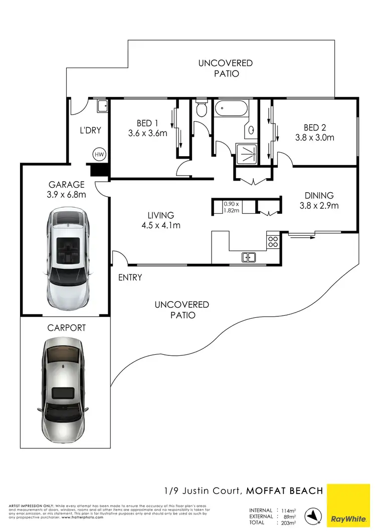 Floorplan of Homely unit listing, Unit 1/9 Justin Court, Moffat Beach QLD 4551