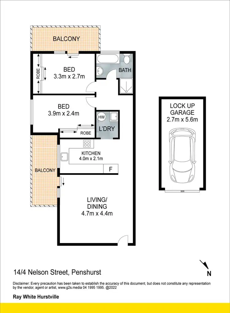 Floorplan of Homely unit listing, 14/4 Nelson Street, Penshurst NSW 2222