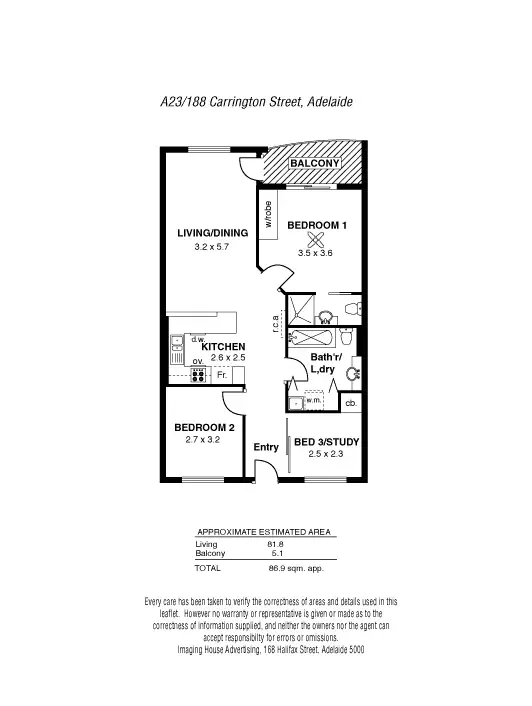 Floorplan of Homely apartment listing, 23A/188 Carrington Street, Adelaide SA 5000