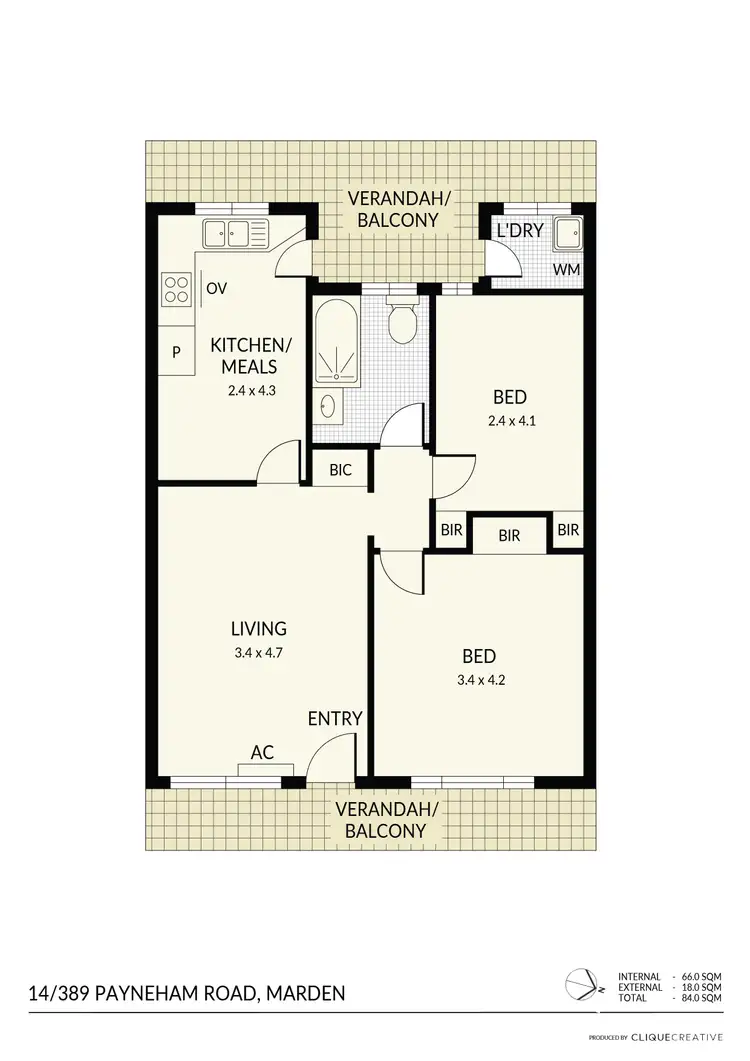Floorplan of Homely unit listing, 14/389 Payneham Road, Marden SA 5070