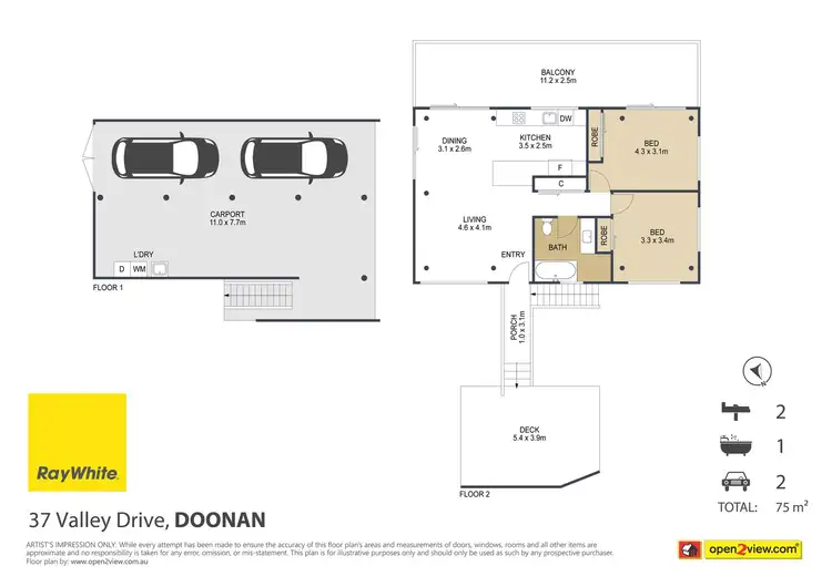 Floorplan of Homely house listing, 37 Valley Drive, Doonan QLD 4562