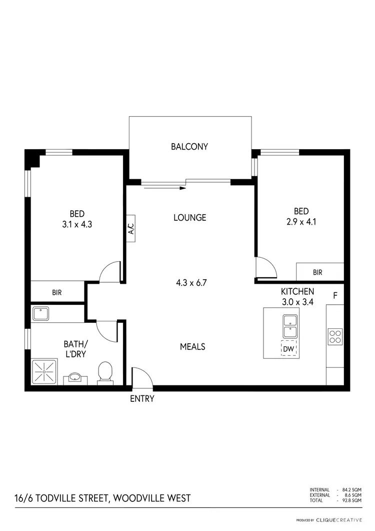 Floorplan of Homely unit listing, 16/6 Todville Street, Woodville West SA 5011