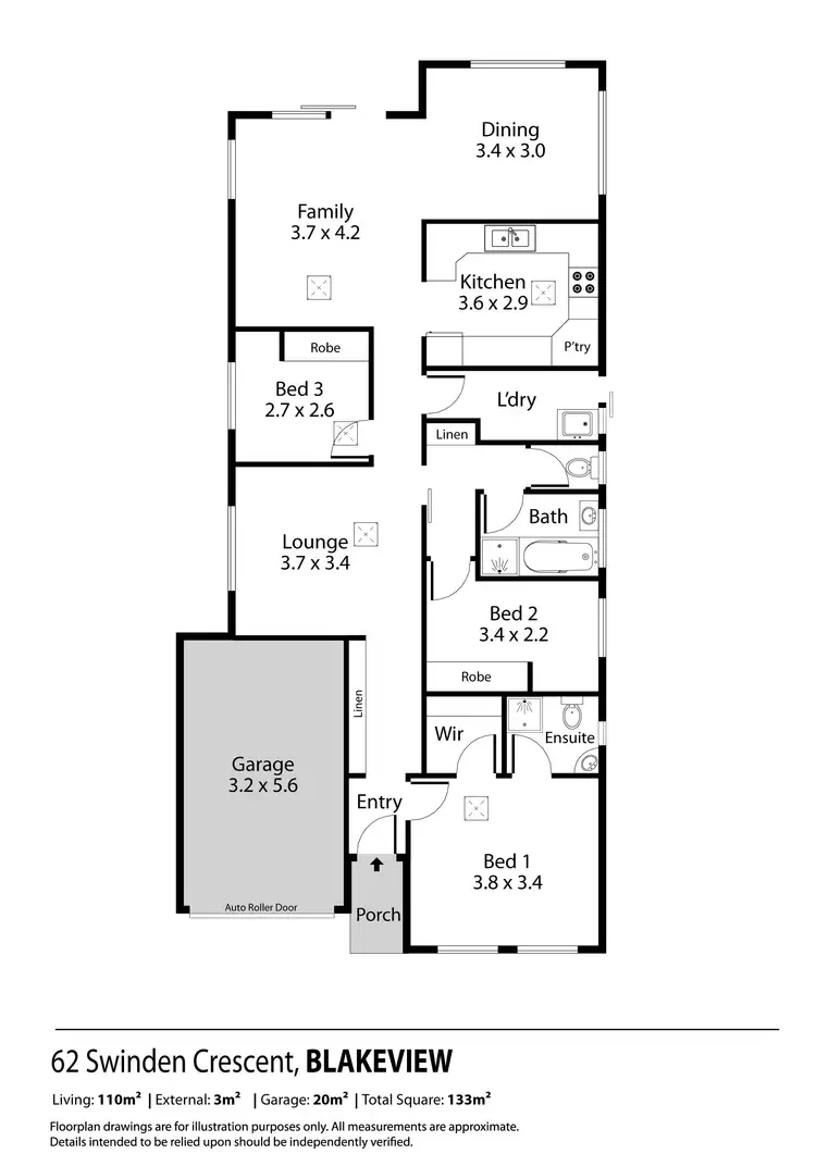 Floorplan of Homely house listing, 62 Swinden Crescent, Blakeview SA 5114