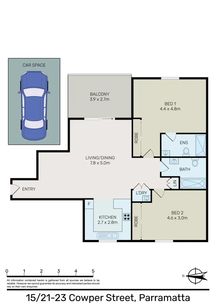 Floorplan of Homely apartment listing, 15/21-23 Cowper Street, Parramatta NSW 2150