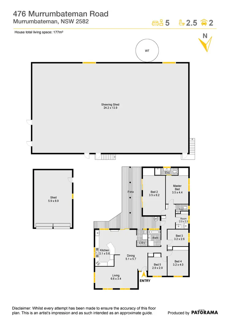 Floorplan of Homely rural property listing, "Avon" 476 Murrumbateman Road, Murrumbateman NSW 2582