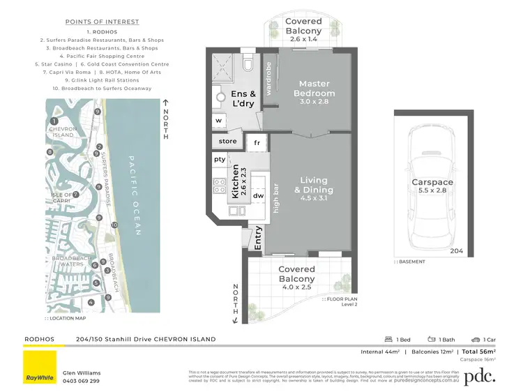Floorplan of Homely apartment listing, 204/150 Stanhill Drive, Chevron Island QLD 4217