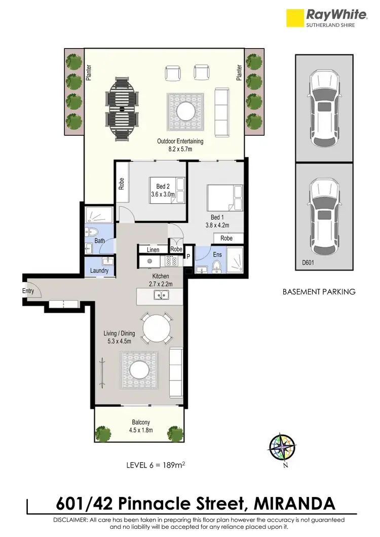 Floorplan of Homely apartment listing, D601/42 Pinnacle Street, Miranda NSW 2228