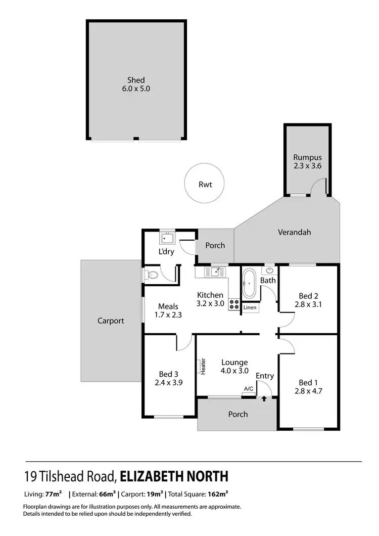 Floorplan of Homely house listing, 19 Tilshead Road, Elizabeth North SA 5113