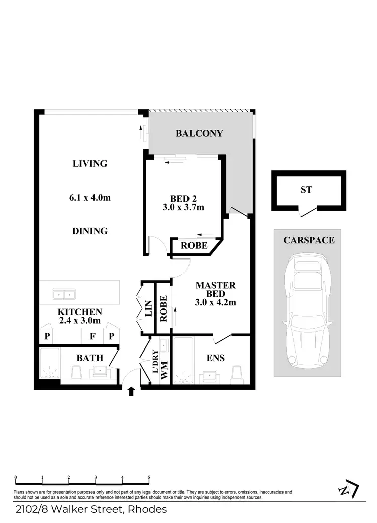 Floorplan of Homely apartment listing, 2102/8 Walker Street, Rhodes NSW 2138