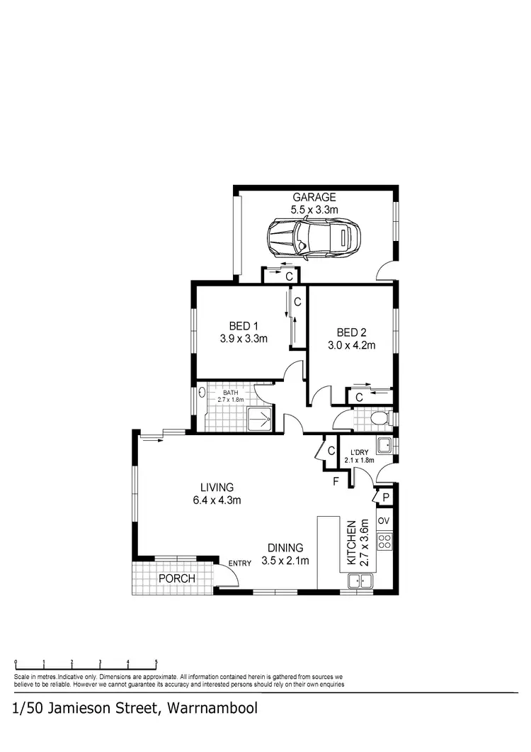 Floorplan of Homely unit listing, 1/50 Jamieson Street, Warrnambool VIC 3280