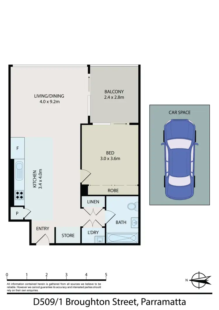 Floorplan of Homely apartment listing, D509/1 Broughton Street, Parramatta NSW 2150