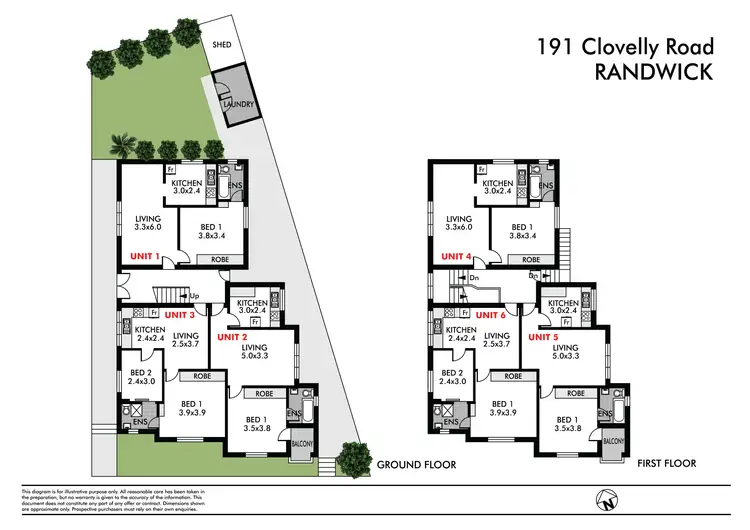 Floorplan of Homely block of units listing, 1-6/191 Clovelly Road, Randwick NSW 2031