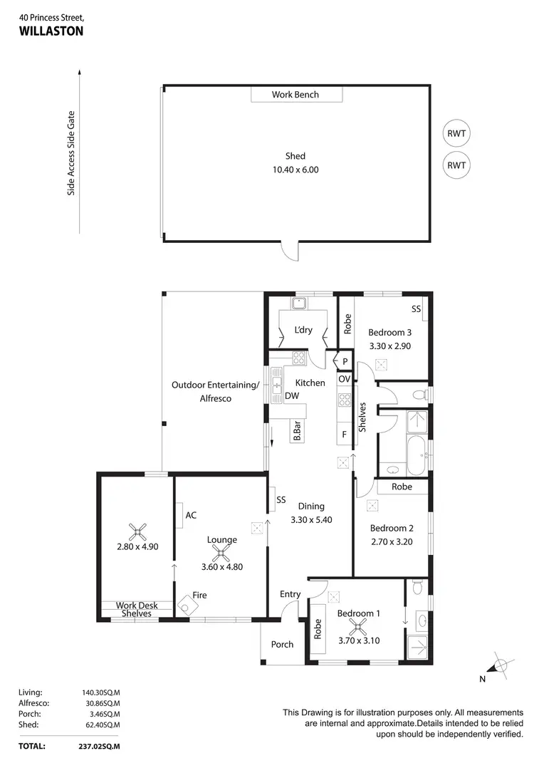 Floorplan of Homely house listing, 40 Princess Street, Willaston SA 5118