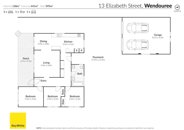 Floorplan of Homely house listing, 13 Elizabeth Street, Wendouree VIC 3355