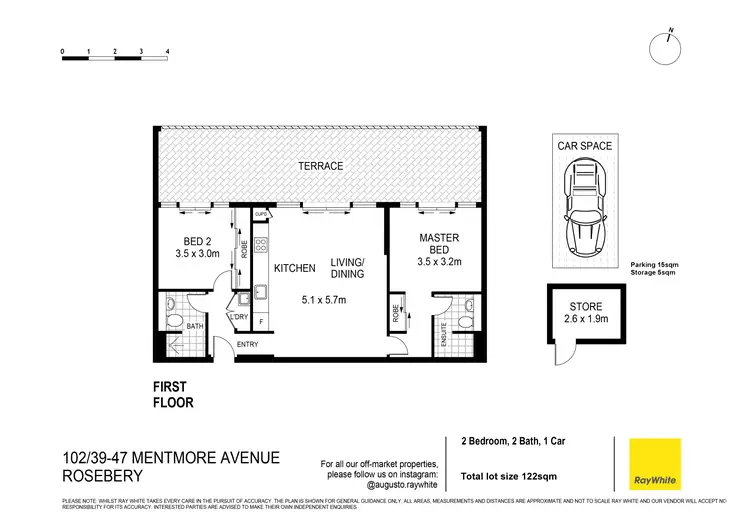 Floorplan of Homely apartment listing, 102/39-47 Mentmore Avenue, Rosebery NSW 2018