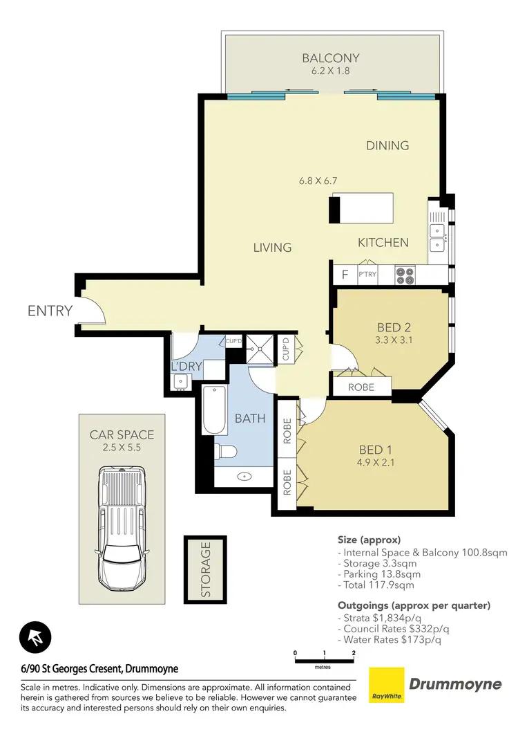 Floorplan of Homely apartment listing, 6/90 St Georges Crescent, Drummoyne NSW 2047