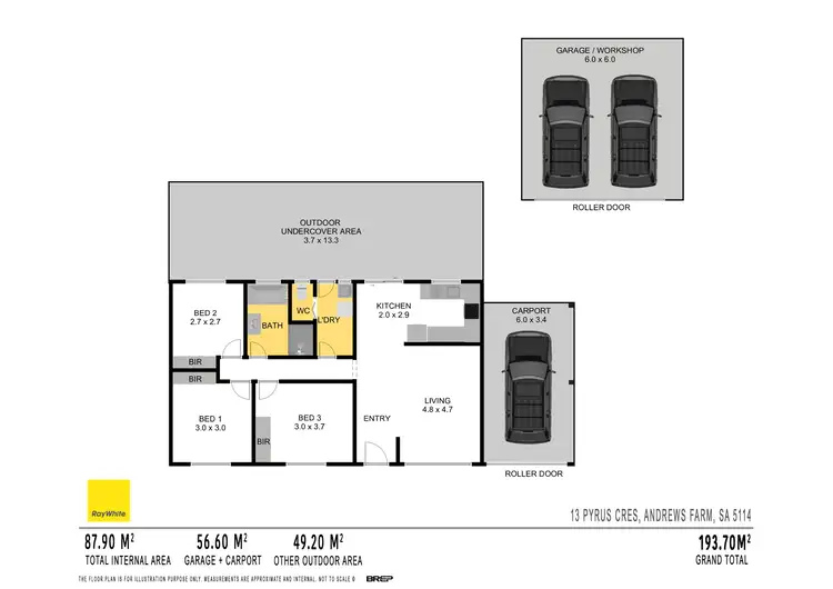 Floorplan of Homely house listing, 13 Pyrus Crescent, Andrews Farm SA 5114