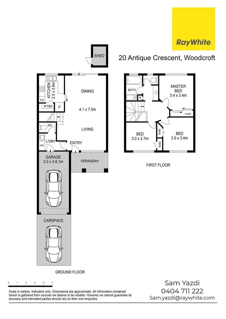 Floorplan of Homely semi-detached listing, 20 Antique Crescent, Woodcroft NSW 2767
