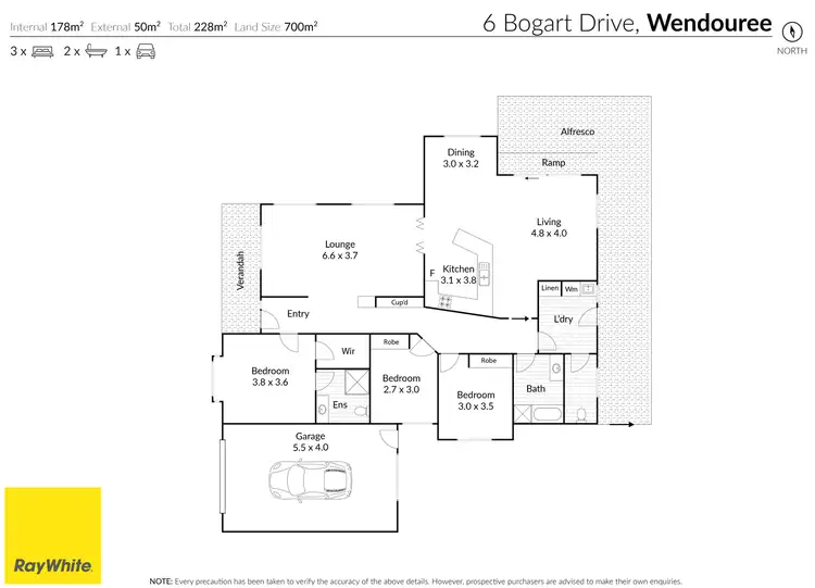 Floorplan of Homely house listing, 6 Bogart Drive, Wendouree VIC 3355
