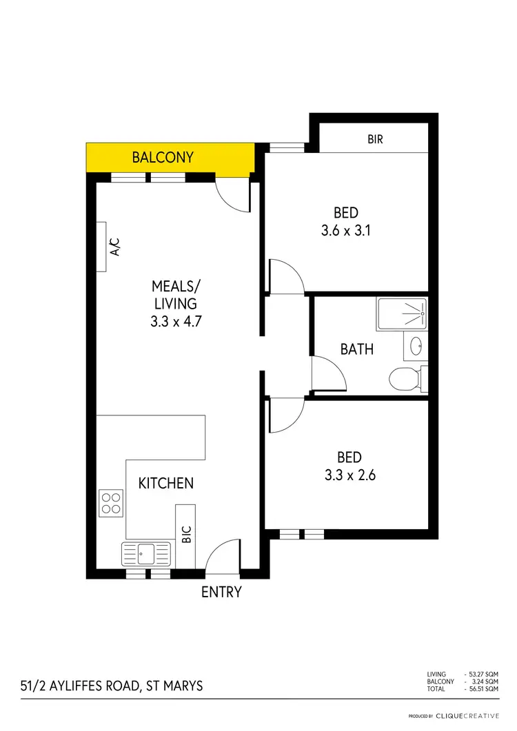 Floorplan of Homely unit listing, 51/2 Ayliffes Road, St Marys SA 5042