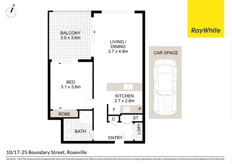 Floorplan of Homely unit listing, 10/17-25 Boundary Street (Rear of block), Roseville NSW 2069