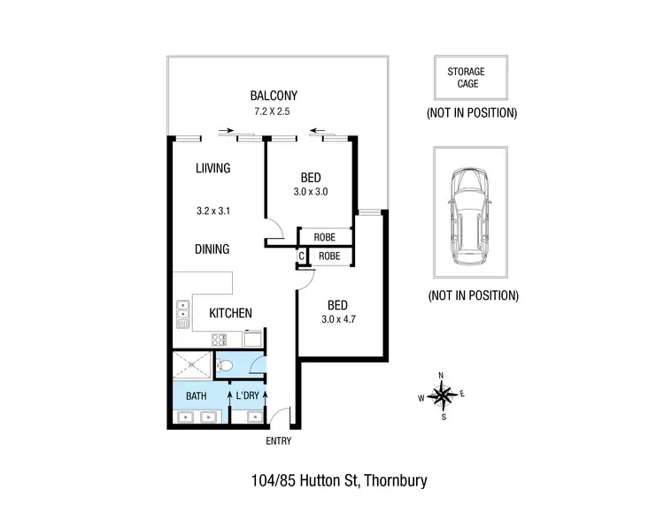Floorplan of Homely apartment listing, 104/85 Hutton Street, Thornbury VIC 3071