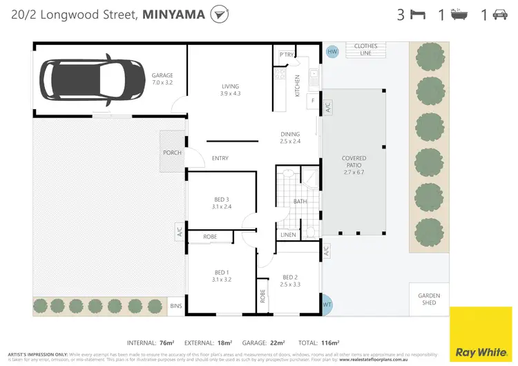 Floorplan of Homely unit listing, 20/2 Longwood Street, Minyama QLD 4575