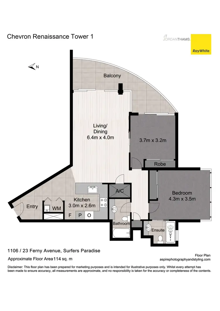 Floorplan of Homely apartment listing, 1106/23 Ferny Avenue, Surfers Paradise QLD 4217