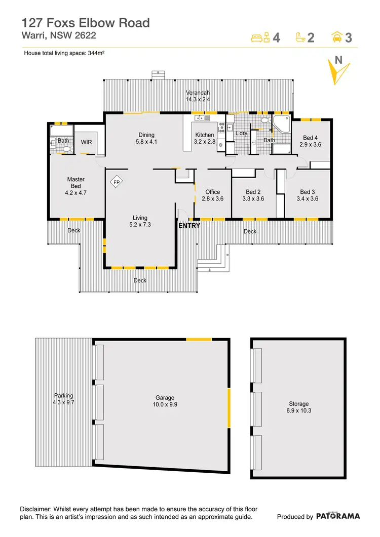 Floorplan of Homely rural property listing, 127 Fox's Elbow, Braidwood NSW 2622
