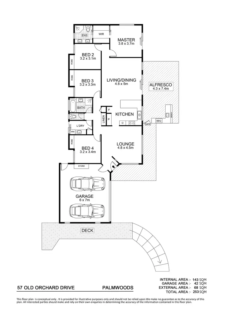 Floorplan of Homely house listing, 57 Old Orchard Drive, Palmwoods QLD 4555