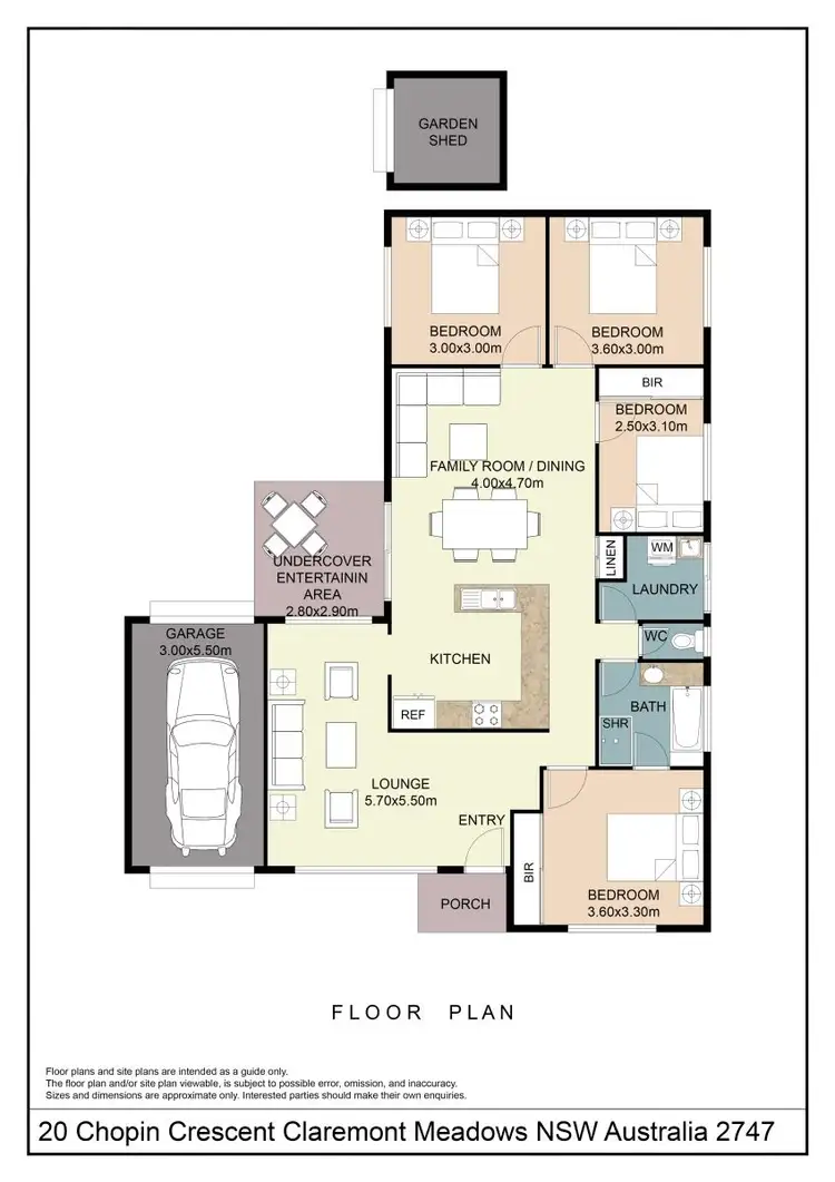 Floorplan of Homely house listing, 20 Chopin Crescent, Claremont Meadows NSW 2747