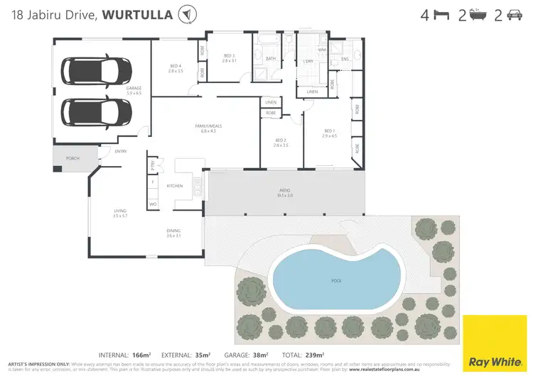 Floorplan of Homely house listing, 18 Jabiru Drive, Wurtulla QLD 4575
