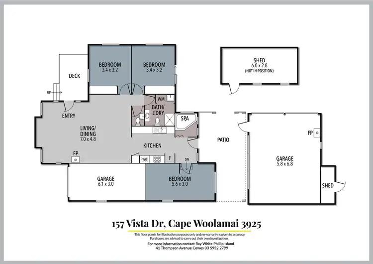 Floorplan of Homely house listing, 157 Vista Drive, Cape Woolamai VIC 3925