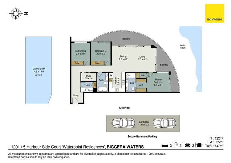 Floorplan of Homely apartment listing, 11201/5 Harbour Side Court, Biggera Waters QLD 4216