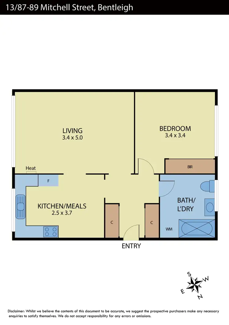 Floorplan of Homely apartment listing, 13/87-89 Mitchell Street, Bentleigh VIC 3204