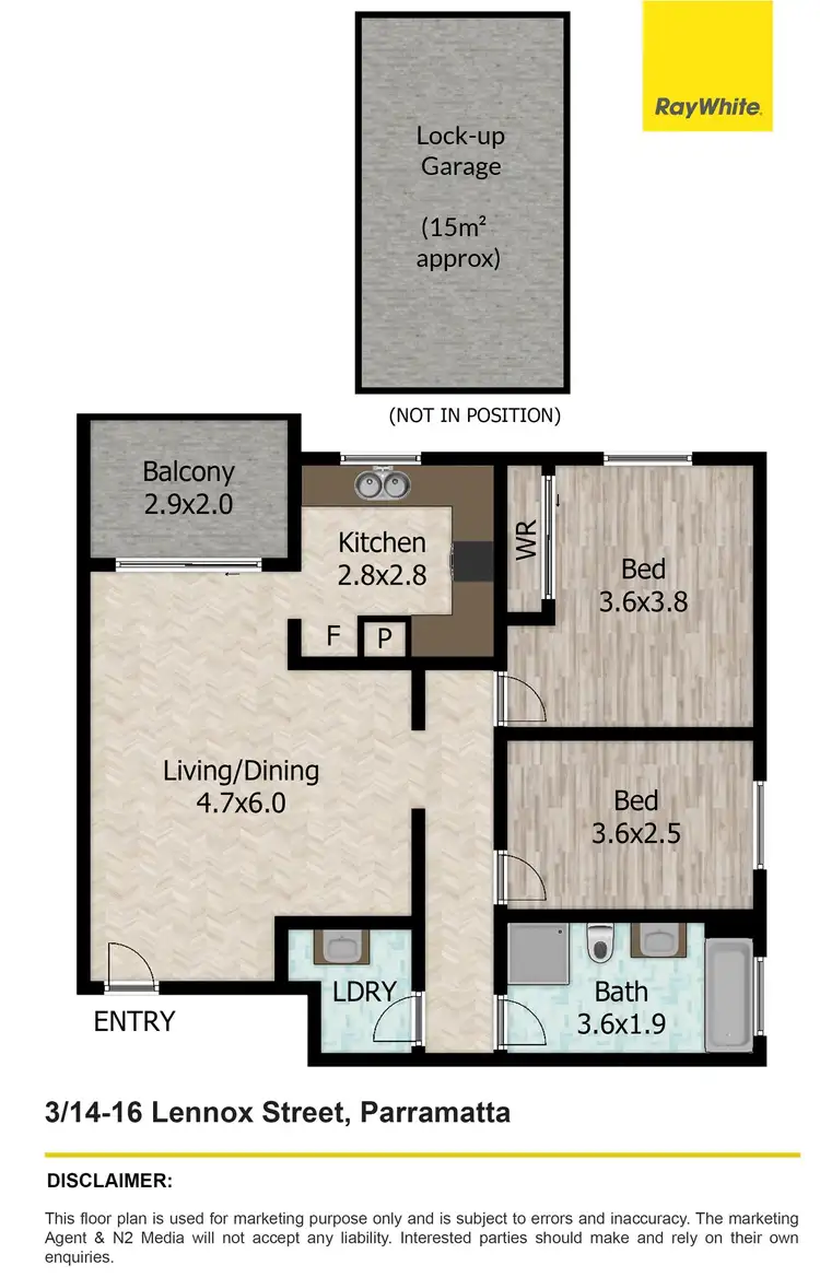 Floorplan of Homely unit listing, 3/14-16 Lennox Street, Parramatta NSW 2150