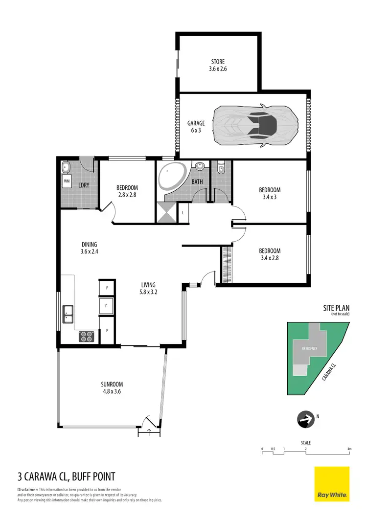 Floorplan of Homely house listing, 3 Carawa Close, Buff Point NSW 2262