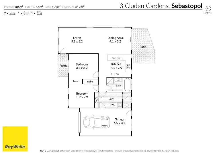 Floorplan of Homely unit listing, 3 Cluden Gardens, Sebastopol VIC 3356