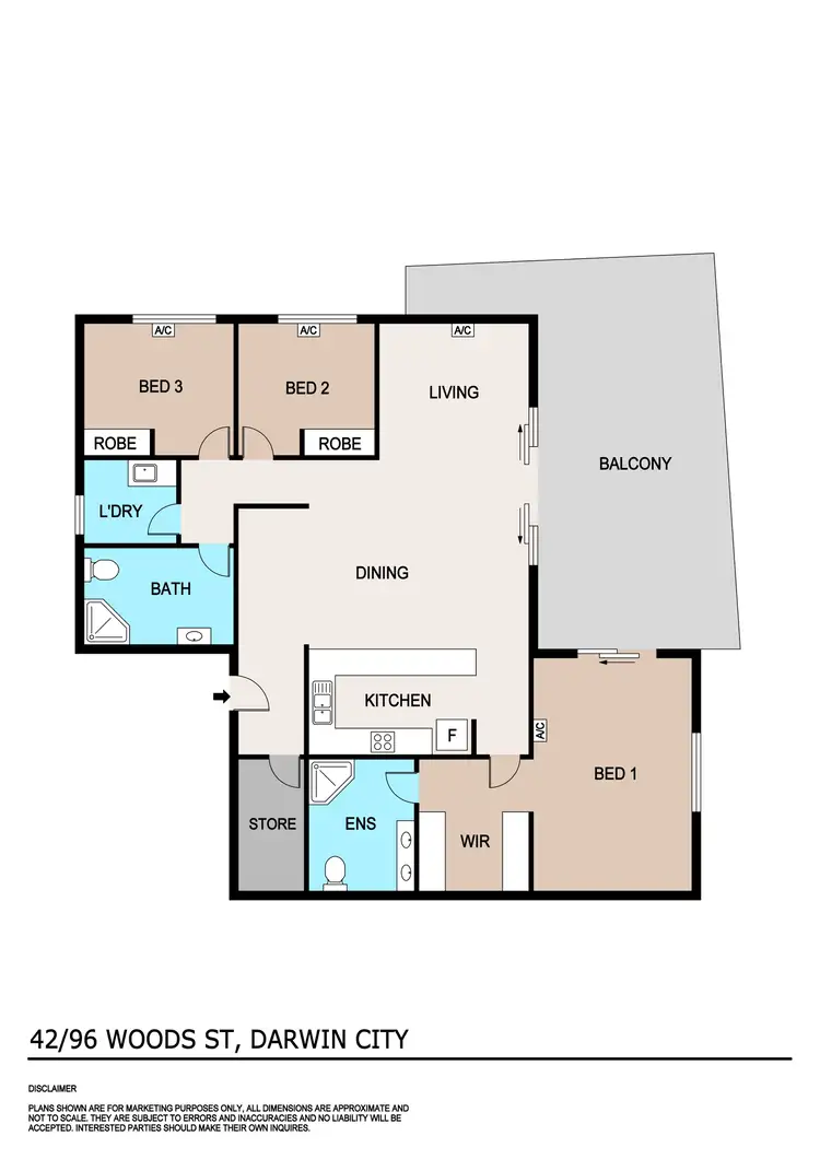 Floorplan of Homely unit listing, 42/96 Woods Street, Darwin City NT 800