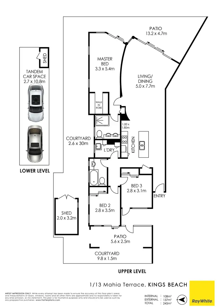 Floorplan of Homely unit listing, Unit 1/13 Mahia Terrace, Kings Beach QLD 4551