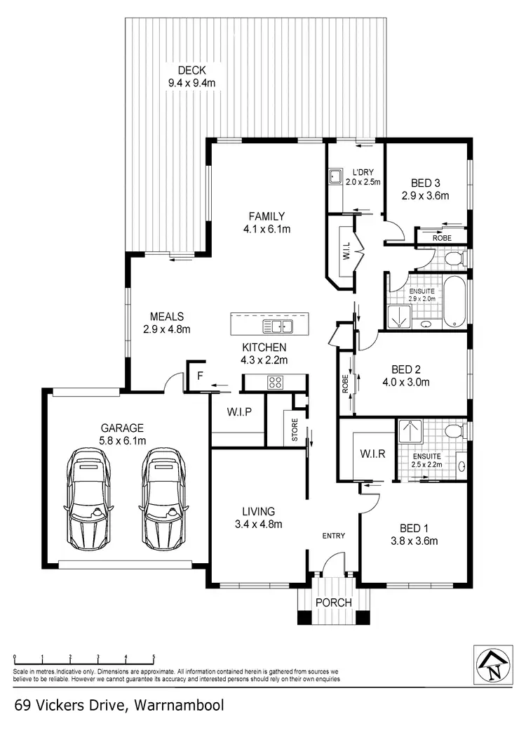 Floorplan of Homely house listing, 69 Vickers Drive, Warrnambool VIC 3280