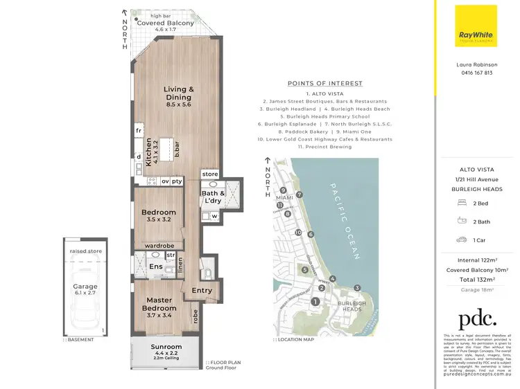 Floorplan of Homely apartment listing, 1/21 Hill Avenue, Burleigh Heads QLD 4220