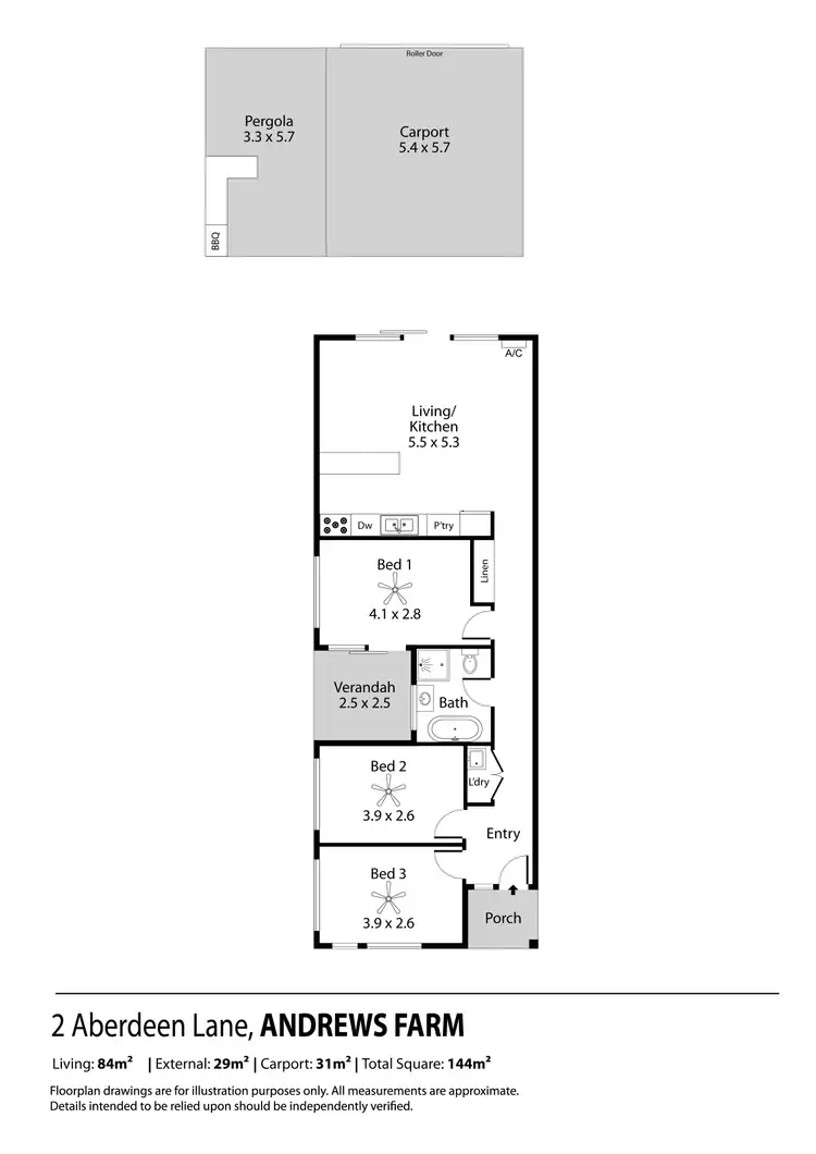 Floorplan of Homely house listing, 2 Aberdeen Lane, Andrews Farm SA 5114