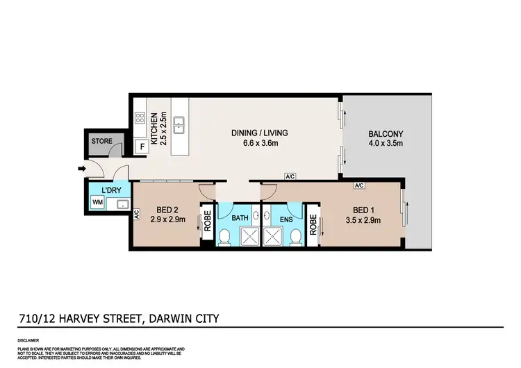 Floorplan of Homely unit listing, 710/12 Harvey Street, Darwin City NT 800
