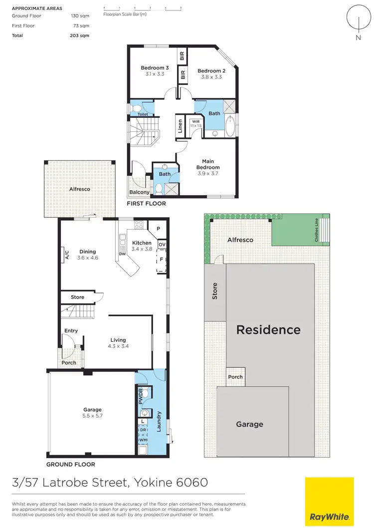 Floorplan of Homely townhouse listing, 3/57 Latrobe Street, Yokine WA 6060