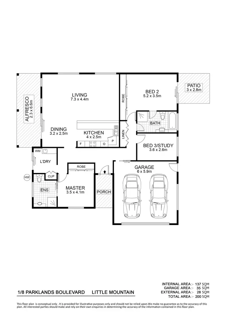 Floorplan of Homely house listing, 1/8 Parklands Boulevard, Little Mountain QLD 4551