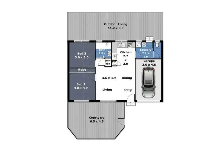 Floorplan of Homely unit listing, 2/22 Whichello Street, Newtown QLD 4350