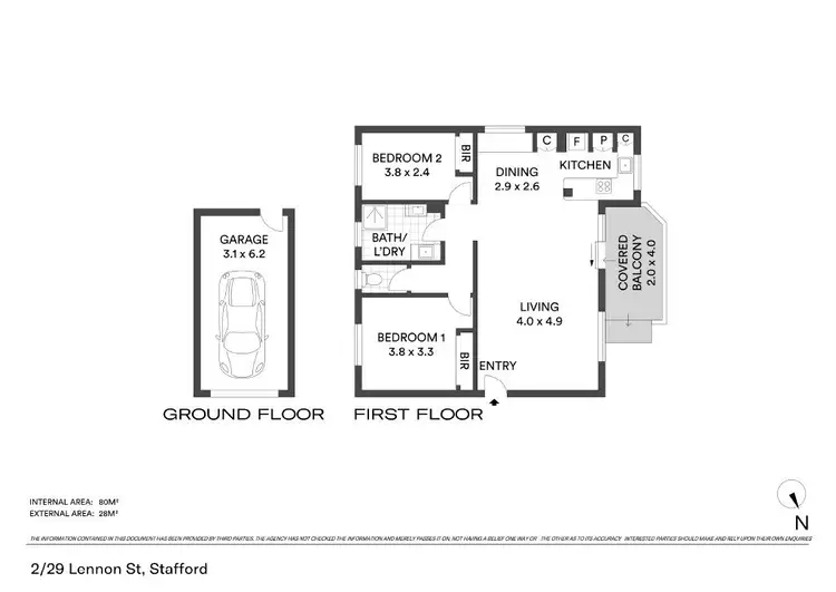 Floorplan of Homely unit listing, 2/29 Lennon Street, Stafford QLD 4053